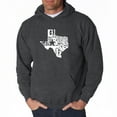 thumbnail image 1 of LA Pop Art Men's Word Art Hooded Sweatshirt - Everything is Bigger in Texas, 1 of 2