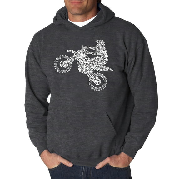 LA Pop Art Men's Word Art Hooded Sweatshirt - Freestyle Motocross - FMX
