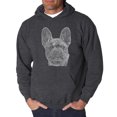 thumbnail image 1 of LA Pop Art Men's Word Art Hooded Sweatshirt - French Bulldog, 1 of 2
