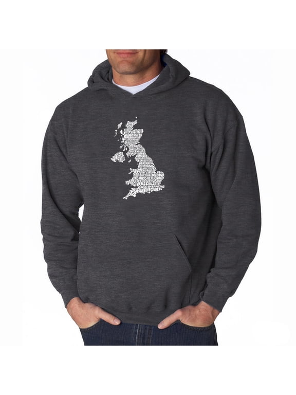 Men's Word Art Hooded Sweatshirt - GOD SAVE THE QUEEN
