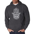 thumbnail image 1 of LA Pop Art Men's Word Art Hooded Sweatshirt - Hamsa, 1 of 2