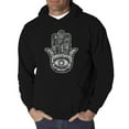 thumbnail image 1 of LA Pop Art Men's Word Art Hooded Sweatshirt - Hamsa, 1 of 2