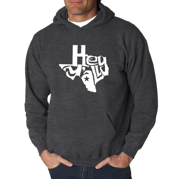 LA Pop Art Men's Word Art Hooded Sweatshirt - Hey Yall