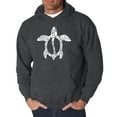 thumbnail image 1 of LA Pop Art Men's Word Art Hooded Sweatshirt - Honu Turtle - Hawaiian Islands, 1 of 2