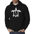 thumbnail image 1 of LA Pop Art Men's Word Art Hooded Sweatshirt - Honu Turtle - Hawaiian Islands, 1 of 2