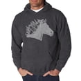 thumbnail image 1 of LA Pop Art Men's Word Art Hooded Sweatshirt - Horse Mane, 1 of 2