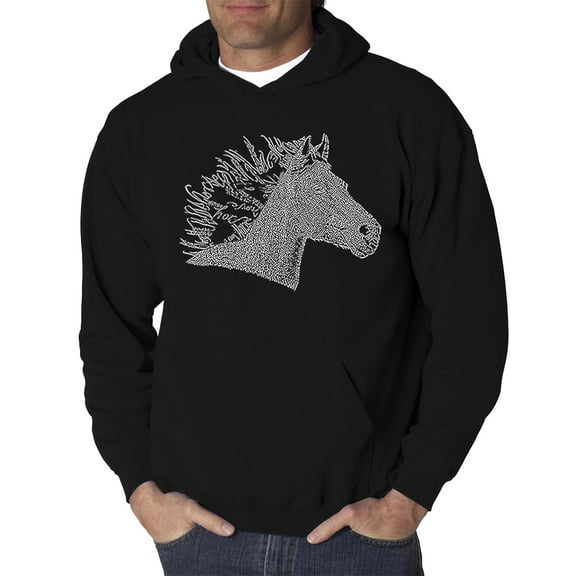 LA Pop Art Men's Word Art Hooded Sweatshirt - Horse Mane