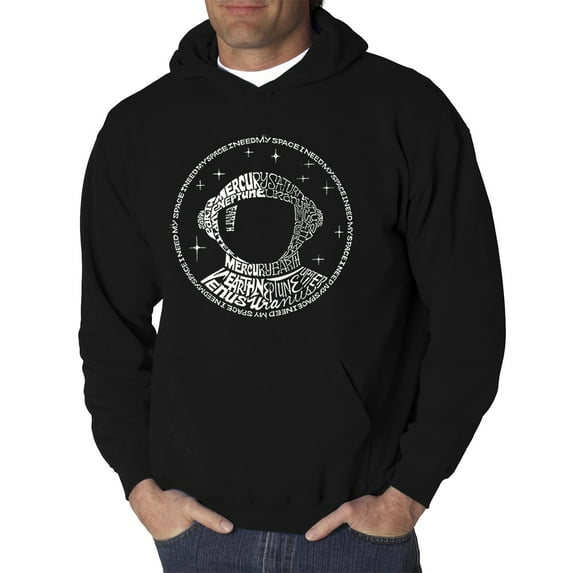 LA Pop Art Men's Word Art Hooded Sweatshirt - I Need My Space Astronaut