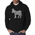 thumbnail image 1 of LA Pop Art Men's Word Art Hooded Sweatshirt - I Vote Democrat, 1 of 2