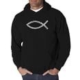 thumbnail image 1 of LA Pop Art Men's Word Art Hooded Sweatshirt - Jesus Loves You, 1 of 2