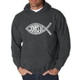 thumbnail image 1 of LA Pop Art Men's Word Art Hooded Sweatshirt - John 3:16 Fish Symbol, 1 of 2