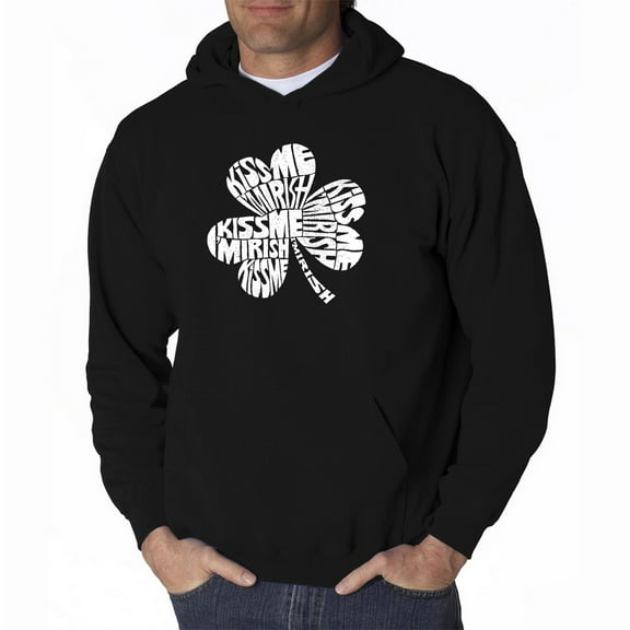 LA Pop Art Men's Word Art Hooded Sweatshirt - KISS ME I'M IRISH