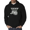 thumbnail image 1 of LA Pop Art Men's Word Art Hooded Sweatshirt - King of Spades, 1 of 2