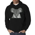 thumbnail image 1 of LA Pop Art Men's Word Art Hooded Sweatshirt - Koala, 1 of 2