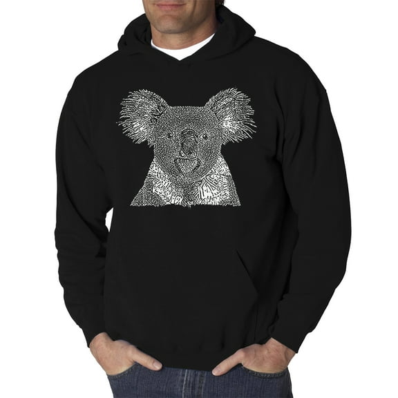 LA Pop Art Men's Word Art Hooded Sweatshirt - Koala