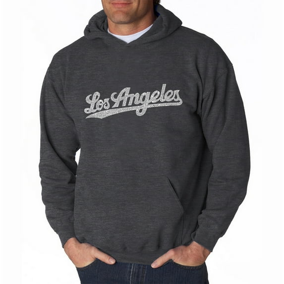 LA Pop Art Men's Word Art Hooded Sweatshirt - LOS ANGELES NEIGHBORHOODS