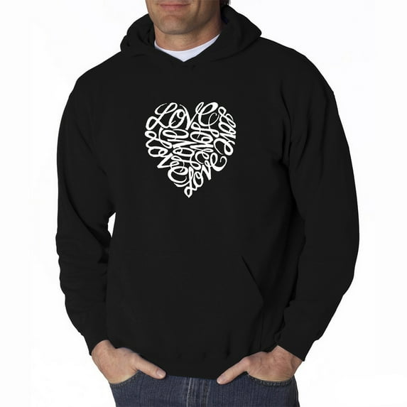 LA Pop Art Men's Word Art Hooded Sweatshirt - LOVE