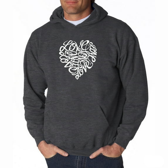 LA Pop Art Men's Word Art Hooded Sweatshirt - LOVE