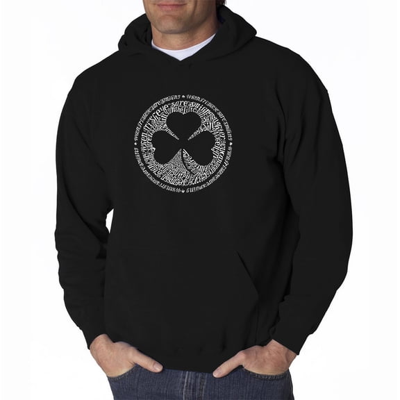 LA Pop Art Men's Word Art Hooded Sweatshirt - LYRICS TO WHEN IRISH EYES ARE SMILING