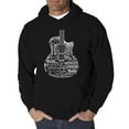 thumbnail image 1 of LA Pop Art Men's Word Art Hooded Sweatshirt - Languages Guitar, 1 of 2