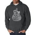 thumbnail image 1 of LA Pop Art Men's Word Art Hooded Sweatshirt - Languages Guitar, 1 of 2