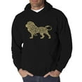 thumbnail image 1 of LA Pop Art Men's Word Art Hooded Sweatshirt - Lion, 1 of 2