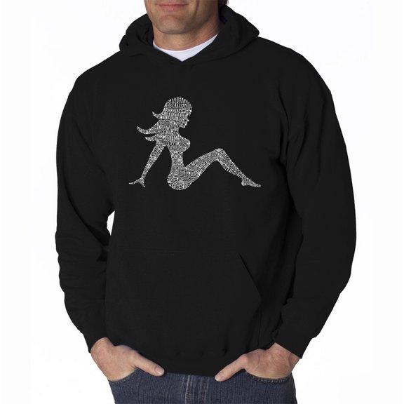 LA Pop Art Men's Word Art Hooded Sweatshirt - MUDFLAP GIRL