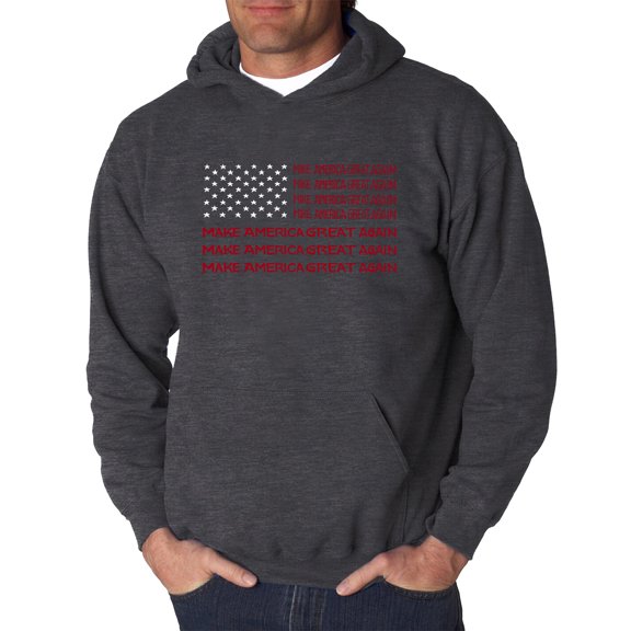 LA Pop Art Men's Word Art Hooded Sweatshirt - Maga Flag