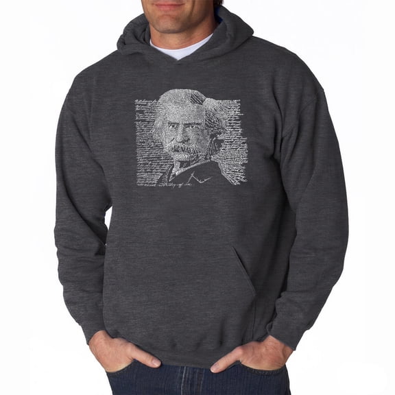 LA Pop Art Men's Word Art Hooded Sweatshirt - Mark Twain