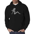 thumbnail image 1 of LA Pop Art Men's Word Art Hooded Sweatshirt - Mudflap Girl - Keep on Truckin, 1 of 2