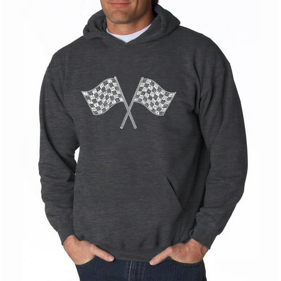 LA Pop Art Men's Word Art Hooded Sweatshirt - NASCAR NATIONAL SERIES RACE TRACKS