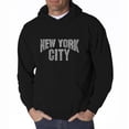 thumbnail image 1 of LA Pop Art Men's Word Art Hooded Sweatshirt - NYC NEIGHBORHOODS, 1 of 2