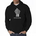 thumbnail image 1 of LA Pop Art Men's Word Art Hooded Sweatshirt - No Justice, No Peace, 1 of 2
