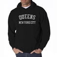 thumbnail image 1 of LA Pop Art Men's Word Art Hooded Sweatshirt - POPULAR NEIGHBORHOODS IN QUEENS, NY, 1 of 2