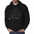 thumbnail image 1 of LA Pop Art Men's Word Art Hooded Sweatshirt - POSITIVE WISHES, 1 of 2