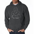 thumbnail image 1 of LA Pop Art Men's Word Art Hooded Sweatshirt - POSITIVE WISHES, 1 of 2