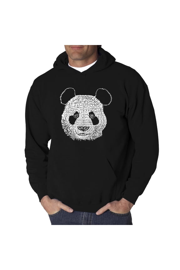 Men's Word Art Hooded Sweatshirt - Panda