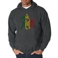 thumbnail image 1 of LA Pop Art Men's Word Art Hooded Sweatshirt - Rasta Lion - One Love, 1 of 2