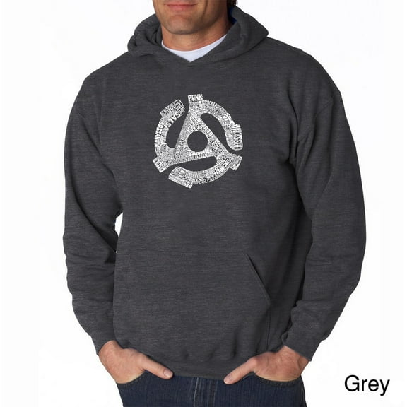 LA Pop Art Men's Word Art Hooded Sweatshirt - Record Adapter
