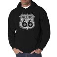 thumbnail image 1 of LA Pop Art Men's Word Art Hooded Sweatshirt - Route 66 - Life is a Highway, 1 of 2