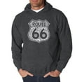 thumbnail image 1 of LA Pop Art Men's Word Art Hooded Sweatshirt - Route 66 - Life is a Highway, 1 of 2