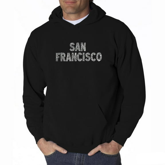 LA Pop Art Men's Word Art Hooded Sweatshirt - SAN FRANCISCO NEIGHBORHOODS