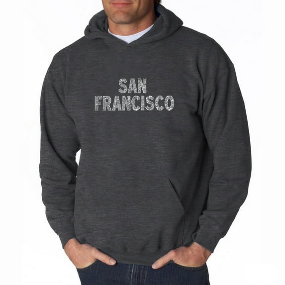 LA Pop Art Men's Word Art Hooded Sweatshirt - SAN FRANCISCO NEIGHBORHOODS