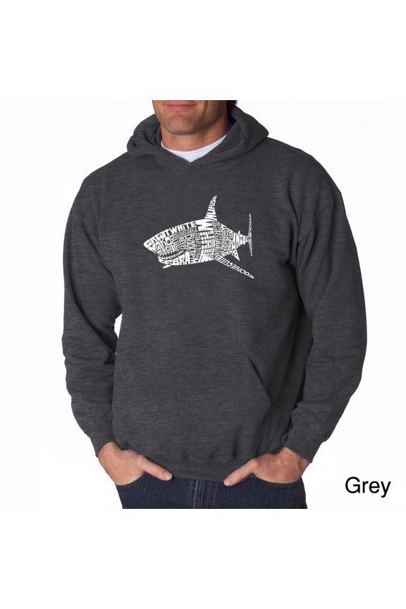 Men's Word Art Hooded Sweatshirt - SPECIES OF SHARK