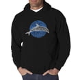 thumbnail image 1 of LA Pop Art Men's Word Art Hooded Sweatshirt - Species of Dolphin, 1 of 2