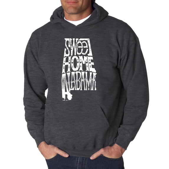 LA Pop Art Men's Word Art Hooded Sweatshirt - Sweet Home Alabama