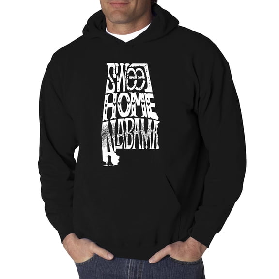 LA Pop Art Men's Word Art Hooded Sweatshirt - Sweet Home Alabama