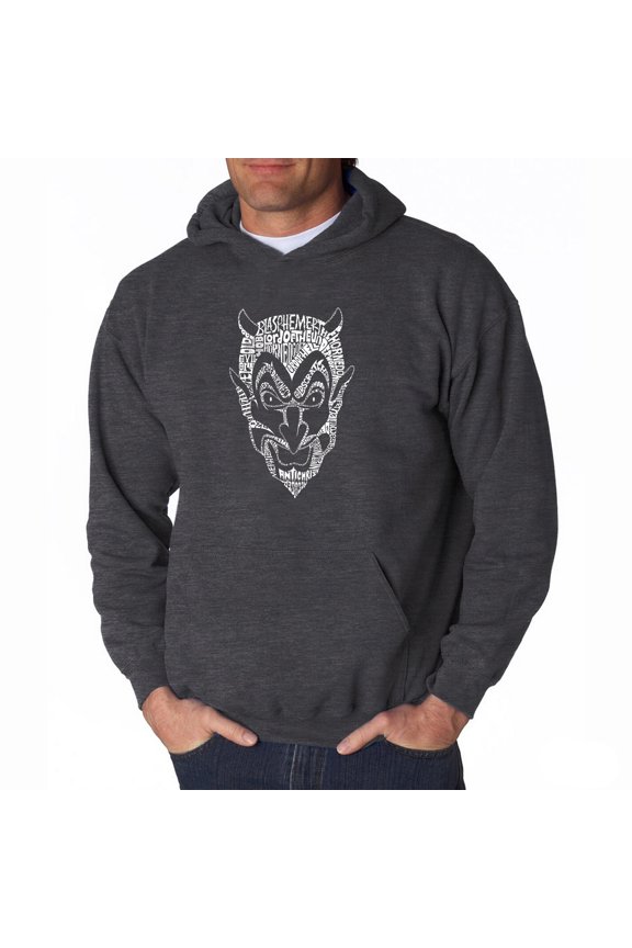 Men's Word Art Hooded Sweatshirt - THE DEVIL'S NAMES