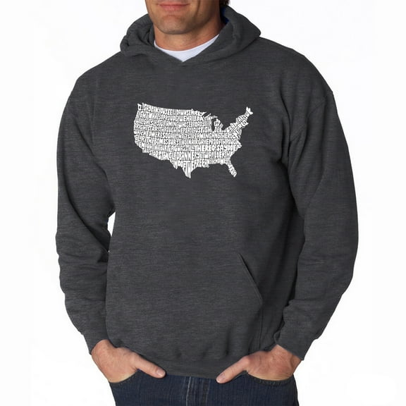 LA Pop Art Men's Word Art Hooded Sweatshirt - THE STAR SPANGLED BANNER