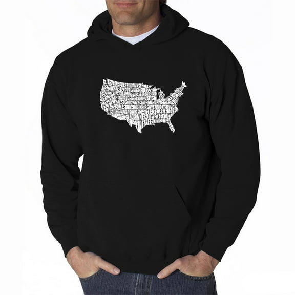 LA Pop Art Men's Word Art Hooded Sweatshirt - THE STAR SPANGLED BANNER